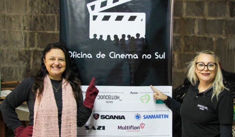 Carla Fioroni e Adri Tolardo no Projeto Oficina de Cinema no Sul - Crédito da Foto: Bernardo Tolardo